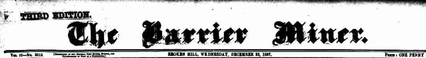 The Barrier Miner masthead